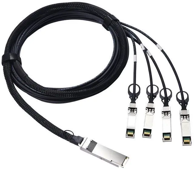 Alt view image 5 of 7 - 40G QSFP+ Breakout DAC Cable (Compatible with Mellanox MC2609130-001), Passive Copper, QSFP+ to 4X SFP+ Twinax, 1M 3.3ft