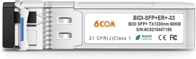 Alt view image 3 of 6 - a Pair of 10G BiDi SFP+ Transceiver, 10GBase-BIDI 1270nm/1330nm SMF, up to 60km, Compatible with Cisco, Ubiquiti, Mikrotik, D-Link, Supermicro, Netgear and Other Open Switches