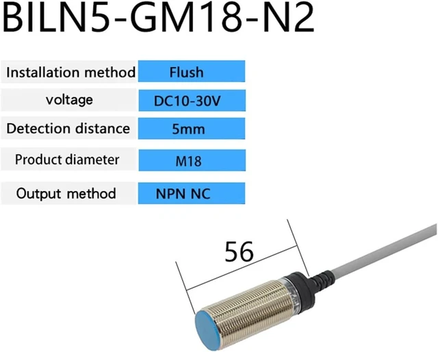 Alt view image 2 of 5 - 1pc M18 Inductive Proximity Switch Sensor Flush 10-30V AC90-250V NPN PNP NO NC Output(NPN NC)