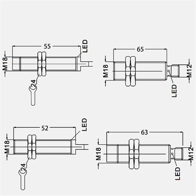 Alt view image 5 of 5 - 1pc M18 Inductive Proximity Switch Sensor Flush 10-30V AC90-250V NPN PNP NO NC Output(NPN NC)