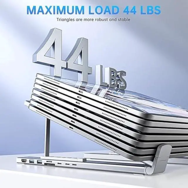Alt view image 6 of 7 - 8-in-1 USB-C Laptop Stand, 2025 New 8 in 1 Laptop Stand with Docking Station, Adjustable Laptop Docking Station Stand with 4K HDMI, 2 USB 3.0, Pd 100w, Plug &Play, for Home Offices Desks Cafés (1PC)