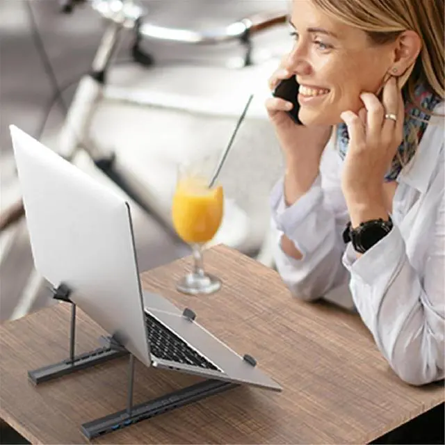 Alt view image 5 of 7 - Civilized 8-in-1 USB-C Laptop Stand, Civilized Laptop Stand, Upliftjoys 8 in 1 USB Laptops Stands with 4K HDMI, 2 USB 3.0, Pd 100w, Universal for Home Offices, Corporate Desks, and Cafés (2)
