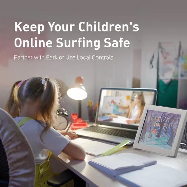 Alt view image 3 of 7 - GL.iNet GL-B3000 (Marble) Wireless WiFi 6 Router with Wall-Mountable Photo Frame, Dual-Band AX3000, OpenVPN & WireGuard, Bark & AdGuard Home Parental Controls, OpenWrt, 3 Gigabit Ethernet Ports