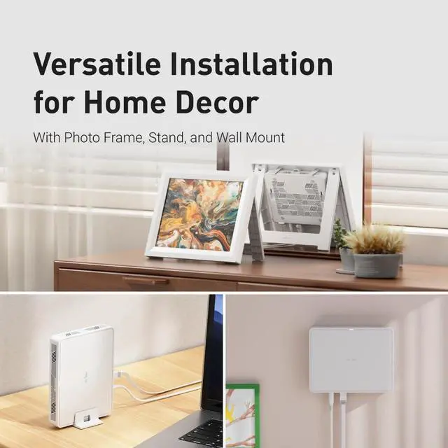 Alt view image 2 of 7 - GL.iNet GL-B3000 (Marble) Wireless WiFi 6 Router with Wall-Mountable Photo Frame, Dual-Band AX3000, OpenVPN & WireGuard, Bark & AdGuard Home Parental Controls, OpenWrt, 3 Gigabit Ethernet Ports