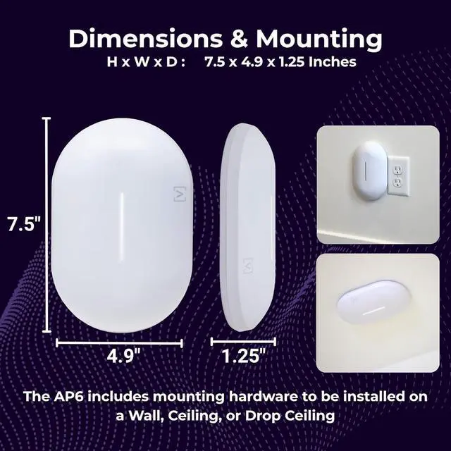 Alt view image 5 of 7 - AP6 WiFi 6 Access Point, Dual Band, High Performance, 3 Gbps, IP54 Rated, POE+, Content Filtering, Seamless Roaming, App Control, Computer Networking Wireless Access Points