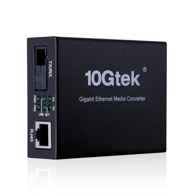 Alt view image 5 of 7 - ipolex A Pair of Gigabit Ethernet Single-Mode SC Fiber Bidi Media Converter, Built-in BiDi SFP B LX Fiber Module, 1310/1550nm, SMF, up to 20KM, SC Fiber to 10/100/1000Base-TX (UTP/STP/Cat5e/Cat6 RJ45)