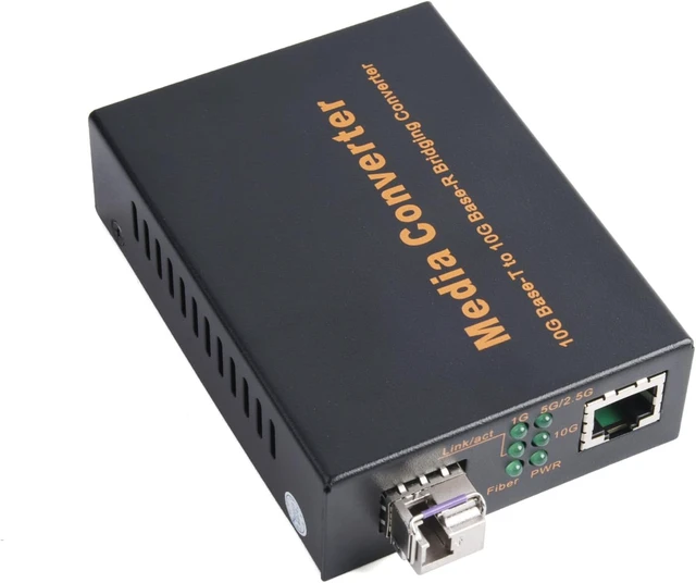 Alt view image 6 of 7 - 10G SFP Media Converter - 1 SFP to 1 RJ45 Transceiver, 10Gbps Fiber Optic Switch with 10KM/20KM/40KM LC SFP Module (1 Pair & LC 10KM Kit)
