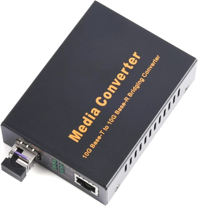 Alt view image 5 of 7 - 10G SFP Media Converter - 1 SFP to 1 RJ45 Transceiver, 10Gbps Fiber Optic Switch with 10KM/20KM/40KM LC SFP Module (1 Pair & LC 10KM Kit)