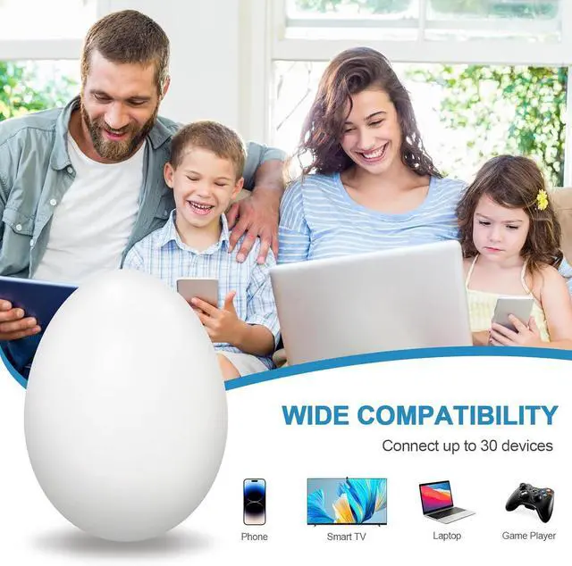 Alt view image 5 of 6 - AC1200 WiFi Extender | Easter WiFi Egg Up to 1200Mbps Dual Band Repeater | Connect 30+ Devices | 3300 Sq. ft Coverage | Support Repeater & AP Mode
