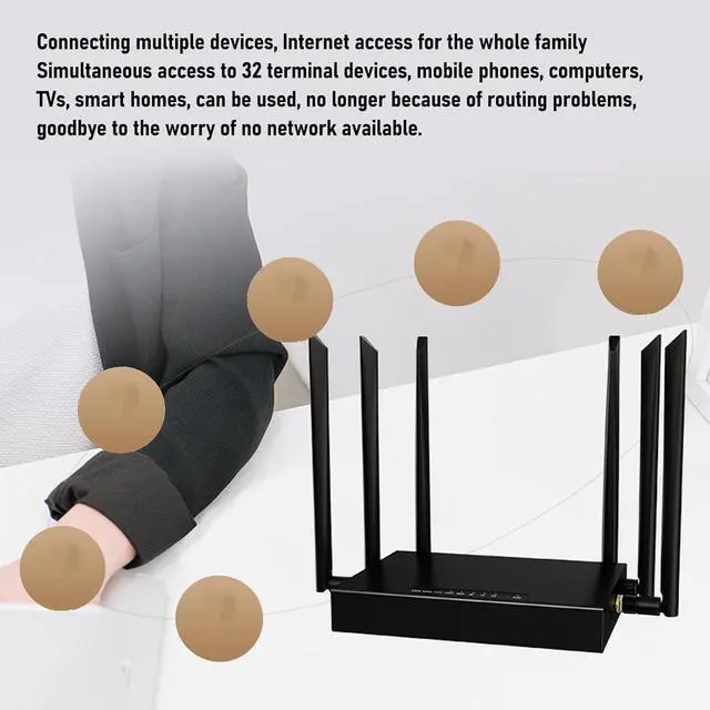 Alt view image 3 of 7 - 4G LTE Wireless Router Unlocked for B2/B4/B5/B12/B17, 300Mbps Mobile Hotspot with Antenna