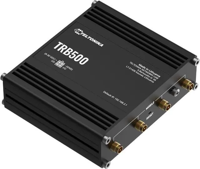 Alt view image 3 of 6 - Teltonika TRB500000000 Model TRB500 Industrial 5G Gateway; Speeds of up to 1 Gbps; Auto APN; 2x Inputs/Outputs; For use in Europe, Middle East, Africa, Oceania, Brazil; Not for use in USA