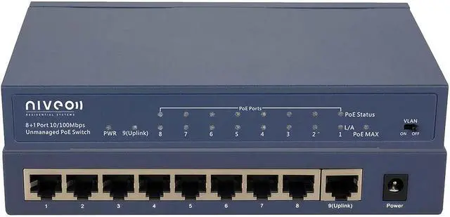 Main image of NRS8FP 8 Port + Uplink 10/100 PoE+ Network Switch