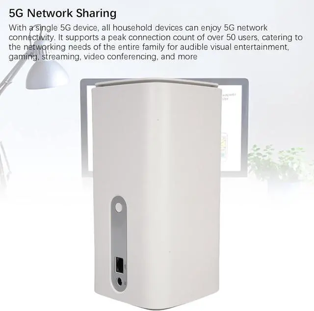 Alt view image 5 of 7 - 5G CPE Router with SIM Card Slot, 4.67Gbps High Speed Dual Band WiFi 6 Router for Home Indoor, Support for NSA SA (US Plug)