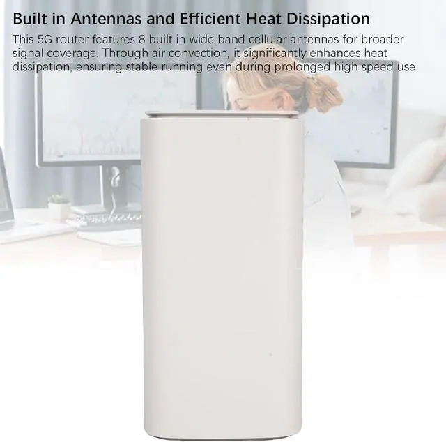 Alt view image 7 of 7 - 5G CPE Router with SIM Card Slot, 4.67Gbps High Speed Dual Band WiFi 6 Router for Home Indoor, Support for NSA SA (US Plug)