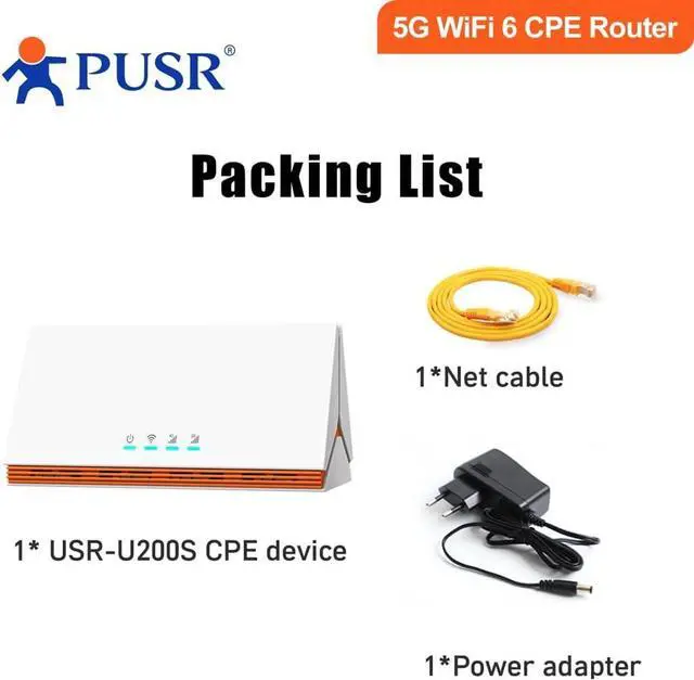Alt view image 6 of 6 - Global 5G Dual Band WiFi6 AX3000 CPE Router Sim Card Slot Qualcomm IPQ5018 4*Gigabit Ports FWA Up to 3000Mbps USR-U200s
