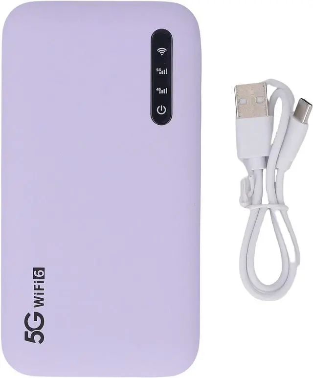 Alt view image 7 of 7 - 5G Mobile Hotspot Device, Portable WiFi Hotspot with Nano SIM Card Slot Support 16 Devices 6100mAh Battery for Travel, WiFi6 Travel High Speed Computer Routers