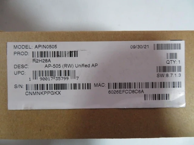 Alt view image 3 of 3 - R2H28A AP-505 RW 802.11ax Wireless Access Point New Sealed