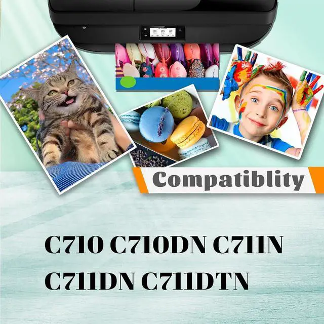 Alt view image 2 of 7 - Compatible for C710DN Drum Unit Replacement for OKI C710 C710DN C711N C711DN C711DTN Printer Cyan