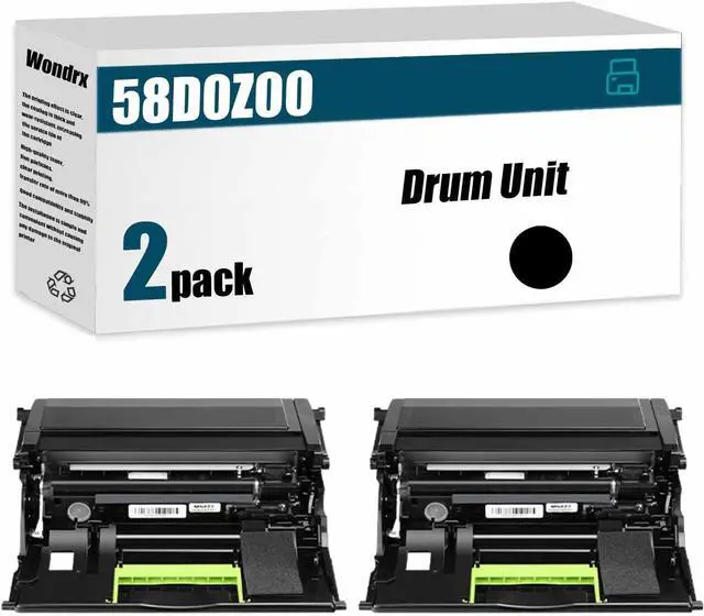 Main image of 58D0Z00 Drum Unit (with chip) Compatible for Lexmark MS821dn MS822de MS823dn MS825dn B2865dw M5255 M5270 MB2770adwhe Printer, High Yield 120000 Pages, Convenient to Install Eco (BK*2)