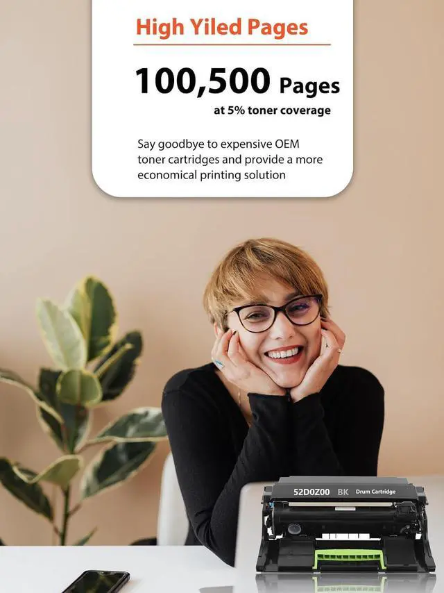 Alt view image 3 of 5 - 52D0Z00 Imaging Unit High Yield Compatible for Lexmark 52D0Z00 520Z Drum Unit Replacement for MS710 MS710n MS811n MS810dn MS810de MS811dn MS810dtn MS811dtn Printer