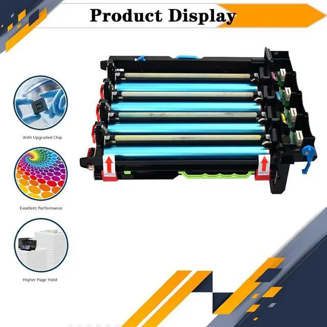 Alt view image 5 of 7 - 78C0Z50 Imaging Drum Kit, Compatible for Lexmark C2325 MC2325 C2425 MC2425 MC2535 MC2640 PrintersHigh Print Volume with Chip 1 Set