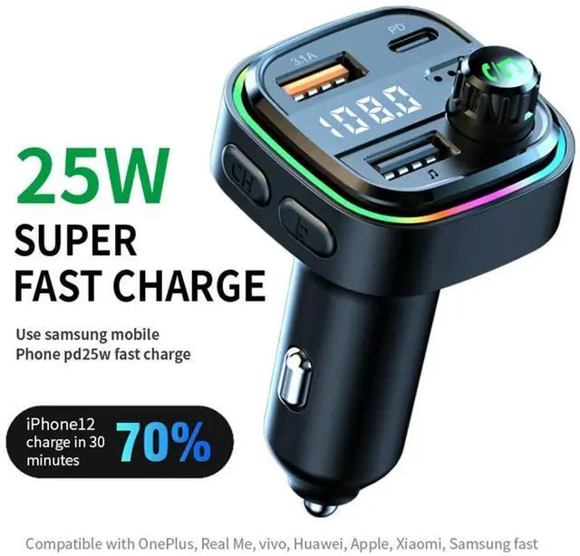 Main image of FOR 5.0 FM Handsfree Car Radio Modulator MP3 Player With USB fast Charge Adapter for Car For