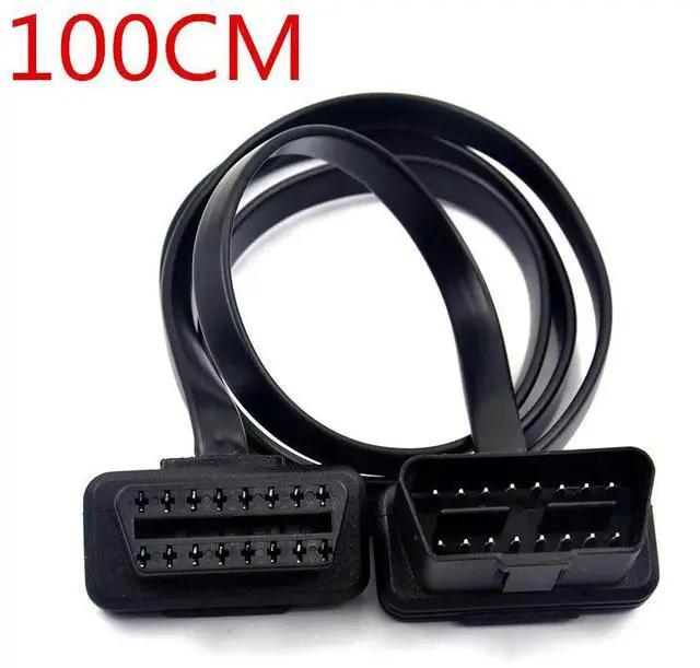 Main image of FOR 30/60/100CM Flat+Thin As Noodle 16 Pin Socket OBD OBDII 16Pin Male To Female Car OBD2 Extension Cable Connector
