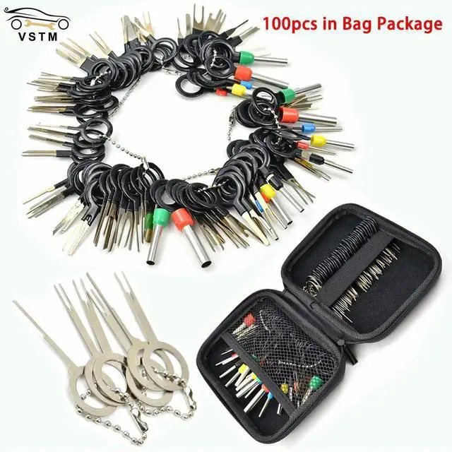 Main image of FOR 100pcs Pin Extractor Set Car Wire Crimp Terminals Removal Tool Kit Auto Repair Hand Tools Automotive Plugs Puller in Box