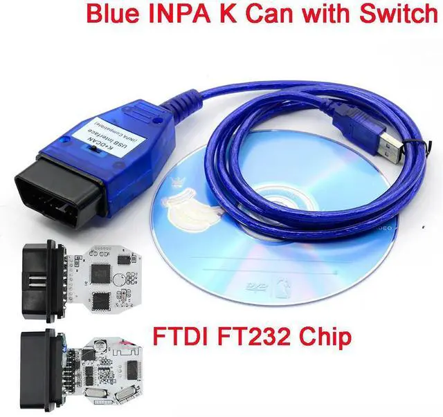 Main image of FOR OBD 2 USB Cables For inpa For K+DCAN USB Interface Diagnostic Tool For E46 K+CAN K CAN FTDI FT232 Chip OBD2