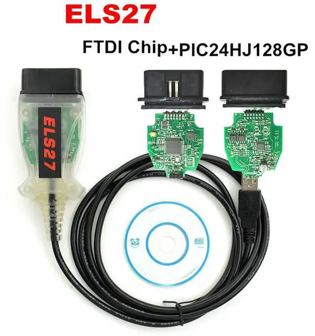 Main image of FOR ELS27 Forscan V2.3.8 Green PCB OBD2 Diagnostic Cable For Vihicles PIC24HJ128GP+FTDI Chip