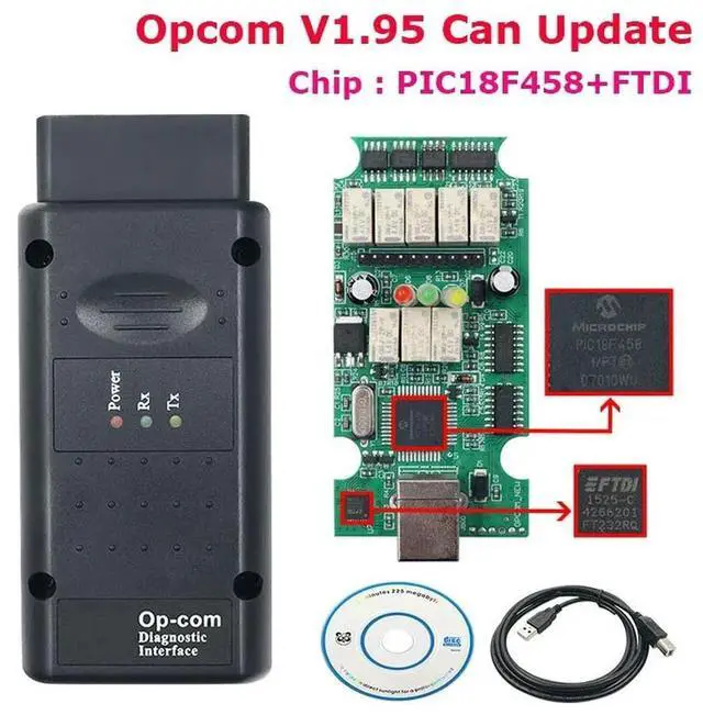 Main image of FOR V1.99 V1.70 Flash Firmware Update V5 For Car Diagnostic Cable for OP-COM PIC18F458 CAN BUS OBD2 Auto Tools