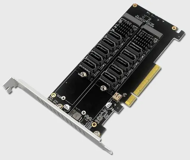 Main image of PCI-E sata Expansion Card Dual NVME RAID PCI-E X8 Split Card to SATA 10-Port Adapter Pcie Card JMB585 Chipset