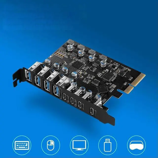 Main image of High-speed 20Gbps PCIE X4 to USB 3.2 Expansion Card - 4 Type-A and 4 Type-C USB Ports
