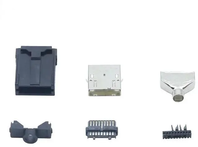 Main image of FOR 2pcs HDMI E TYPE 19Pin male soldering wire six-piece set 8K HD car board connector