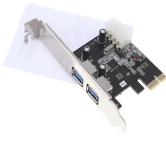 Main image of FOR 2-Port SuperSpeed USB 3.0 PCI-E PCIE PCI Express 4-pin IDE Connector Adapter usb3.0 Add On Card Low Profile