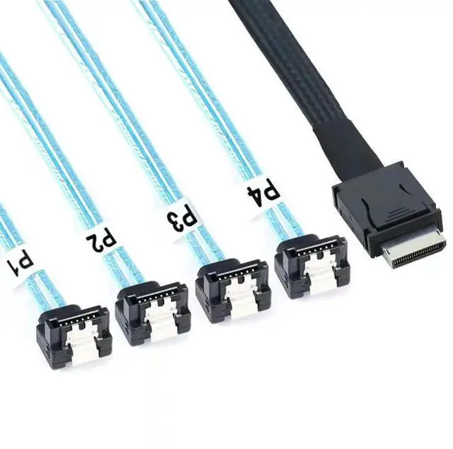 Main image of FOR High Speed PCI-Express SAS SFF-8611 4i to SATA 7P 90 Degree Cable Adapter