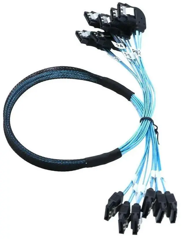 Main image of FOR SAS 4.0 6SATA to 6SATA 7PIN Female Left Angle Cable for SSD and Hard Drive Connections