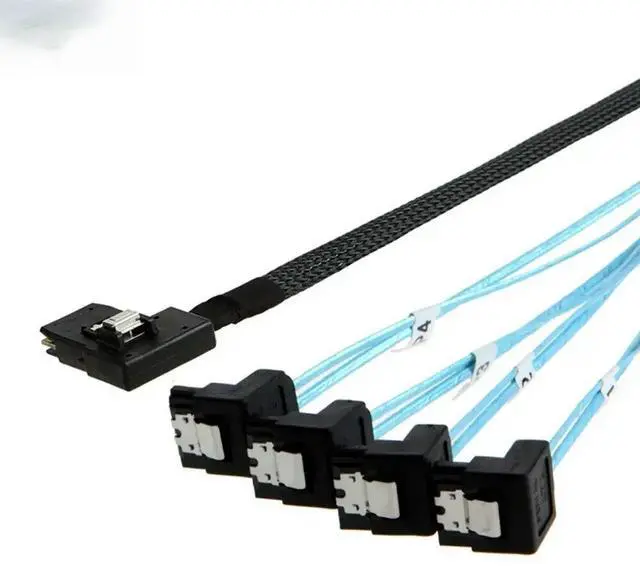 Main image of FOR MINI SAS SFF-8087 to 4 Ports SATA 90 Degree High-Speed Server connection cable