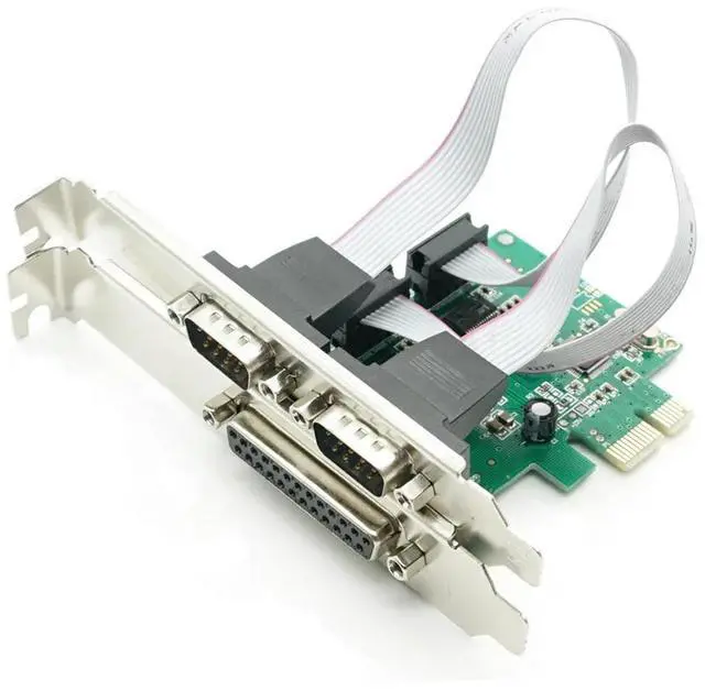 Main image of FOR 2 PORTS RS-232 Serial Port COM & DB25 Printer Parallel Port LPT to PCI-E PCI Express Card Adapter Converter WCH382 Chip DB9 DB25