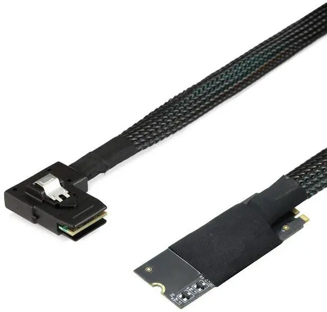 Main image of FOR M.2(M-Key NVMe 2260) to SAS SFF-8087 Left Bend Plug and Play Server High Speed Cable