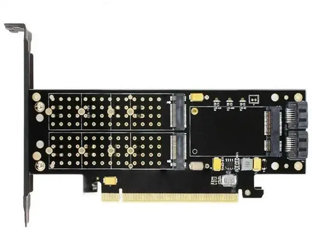 Main image of FOR SK16 M.2 NVMe SSD NGFF TO PCI-E3.0 X16 adapter M Key B Key mSATA interface card Suppor PCI Express 3.0 3 in 1 dual 12v+3.3v