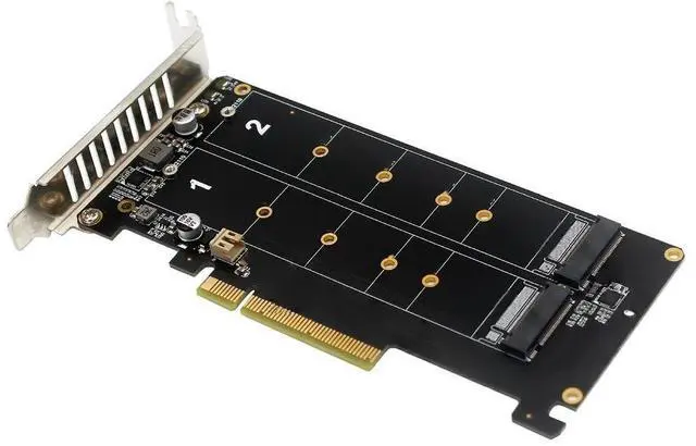 Main image of FOR Dual M.2 NVMe PCIe x8 Split Card with PCIe 4.0 Support for SSD Expansion Adapter on Motherboard
