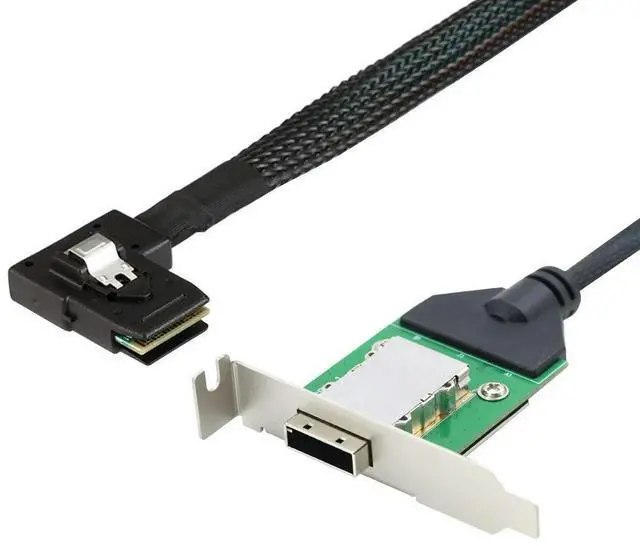 Main image of FOR Mini SAS 8087 Left Bend to HD SFF-8088 Female Server Adapter Card Conversion Cable
