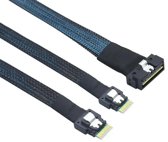 Main image of FOR PCI-E SAS4.0 LP Low profile SFF-8654 8i 74pin to 2x SFF-8654 4i 38P Server internal connection Cable