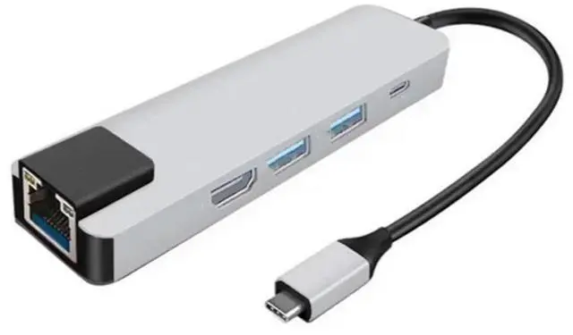 Main image of FOR USB3.1 5 in 1 Type C Hub Hdmi 4K USB C Hub to Ethernet Rj45 Lan Adapter 3 USB-C Charger usb c hub
