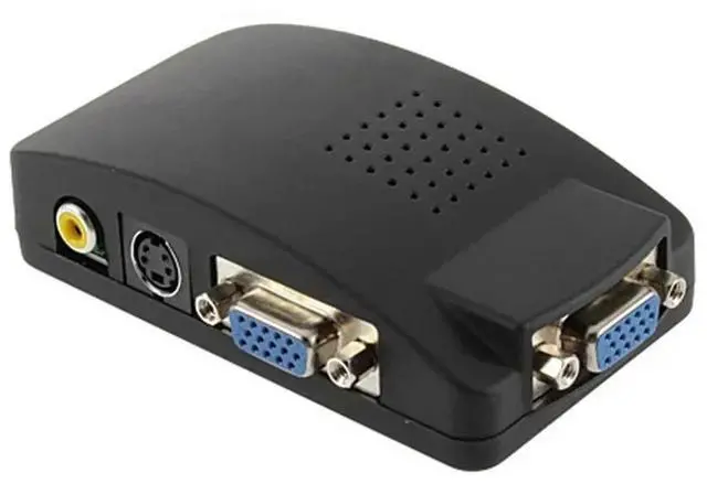 Main image of FOR 1pcs AV S-Video RCA Composite Video to PC Laptop VGA TV Converter adapter box