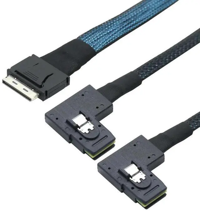 Main image of FOR PCIe to Dual 8I SAS SFF-8087 Left Angle Server Cable Bundle for Efficient Data Transfer