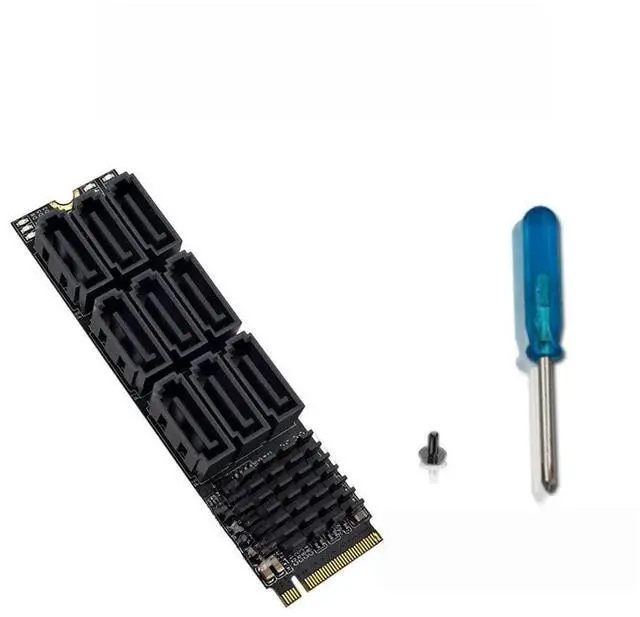 Main image of FOR M2 NVMe M Key to 9 SATA Ports 6Gbps Expansion Card for Network Storage HDD SSD