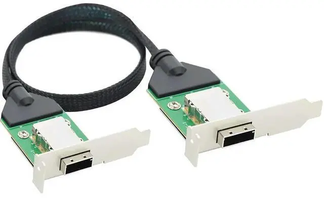Main image of FOR Mini SAS HD SFF-8088 26P PCBA Female with Low Profile Bracket to SFF-8088 female 12Gbps External Impedance 30AWG cable adapter