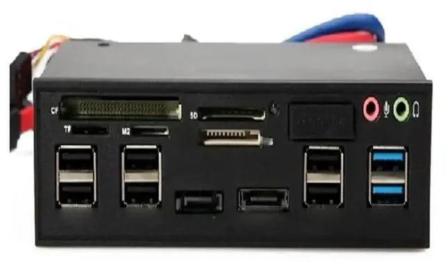 Main image of FOR 5.25"PC Media Dashboard Multi-Function Front Panel 2-Port USB 3.0 +6-Port + USB2.0 All In 1 Card Reader + eSATA+ SATA+Auido Port